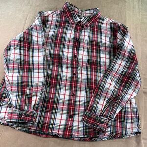 L.L. Bean Red Plaid Women's Button Down Shirt